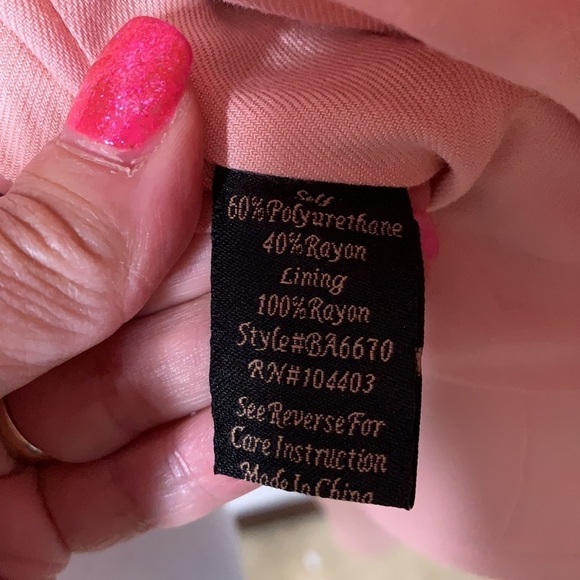 Blu Pepper Pink Vegan Leather Biker Jacket - Sz M - Picture 8 of 9